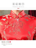 Large Size Sexy Slim Long Qipao Dress Women Retro Elegant Cheongsam Short Sleeve Brocade Dragons and Phoenixes Clothes Vestidos
