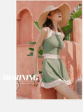 New Super Fairy Skirt-style One-piece Waist-covering Belly Slimming Conservative Steel Support Gathered Swimming Suit