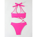 2026 Sexy Halter Asymmetric One Shoulder One Piece Swimsuit Women Swimwear Female Bather Bathing Suit Swim Lady Monokini V2660