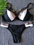 Leopard Splicing Bra Cup Bikini Women Swimsuit Female Swimwear Two-pieces Bikini Set Push Up Bather Bathing Suit Swim Beach Wear