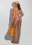 DEKA Sexy Women V Neck Hollow Cover Up Beach Dress Bathing Suit For Beach Swimwear Sleeveless Backless Swimsuit Crochet Cover Up