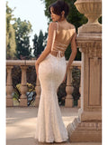 Backless Lace Up Trumpet White Party Dress Vestidos Para Mujer Sexy New in Long Dresses 2025 Spring Summer Elegant Sundress