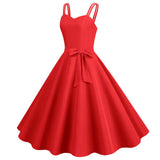 Womens Sleeveless Dress 1950s Housewife Evening Party Prom Dress Temperament Womens Dresses Female Holiday Loose Beach Dresses
