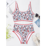 New Sexy Bikinis Print Swimsuits Women's Swimwear Push Up Female Beach Swim Wear Bathing Suits High Waist Bikini Set Pool Bather