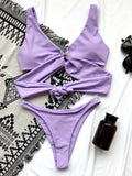Sexy Adjustable Rings Cross Bandage Bikini Female Swimsuit Women Swimwear Two-pieces Bikini set Bather Bathing Suit Swim Lady