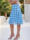 Women's Dots Print Mesh Midi Skirts Vintage Low Waist A-Line Skirts Loose Fit Flowy Skirts Summer Daily Casual Streetwear