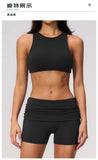 Tight Yoga Clothes Women Speed Drying Shock-absorbing Sports Vest Fitness Suits Outwear Gym Flip Waist Shorts Workout Clothes