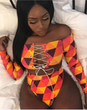 2026 Sexy Two Piece Swimsuit Swimwear Women Long Sleeve Lips Plaid Print High Waist Bathing Suit Beachwear Bikini Bandeau Female