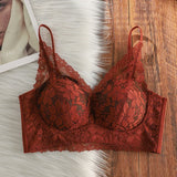 Tight Fit French Lace Bra for Small Bust - Comfort Lift Anti Sagging, Sexy Lace Back & Thin Strap Lingerie MOYISU Sexy Bras AB