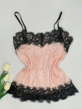 Summer Lace Silk Pajama Set Women Sleepwear Sexy Lingerie Camisole Shorts Cami Top Comfortable Casual Pijamas