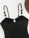 S - XL Glitter Sparkling One Piece Swimsuit Women Swimwear Female High Leg Cut Monokini Bather Bathing Suit Swim Beachwear