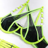 Toucheart Sexy Floral Embroidery Underwear Steel Ring Bra Lace Mesh Sexy Webbing Hollow Waistband Hanging Erotic Lingerie Suit