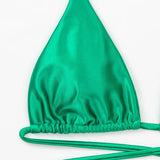 Wrap Around Brazilian Bikinis 2025 Metallic Satin Bikini Women Swimwear Female Swimsuit Two-pieces Bikini Set Bathing Suit Swim