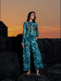 2026 Mesh Swimsuit with Long Pants & Swimdress Long Sleeve Mesh Beachwear Sexy High Waist Bathing Suit Smart Beach Clothing