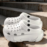 Thick Sole Fashion Clogs For Women Summer Platform Shoes Soft EVA Girls Indoor Street Slippers Female  Leisure Wedges Sandals