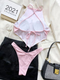 DEKA Summer Irregular Style Bikinis Set Women New Solid Hollow Push Up Swimsuit Sexy Brazilian Swimwear Female Biquini Beachwear