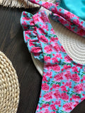 Sexy Flowers Printed Ruffled Frilled Bikini Women Swimwear Female Swimsuit Two-pieces Bikini set Bather Bathing Suit Swim