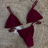 New Halter Bikini High Leg Swimsuit Swimwear Women Deep Back Two-Piece Separates Bikini Sets Strappy Bathing Suits