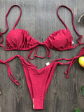 Sexy Ruffle Frilled Micro Thong Bikini 2025 Women Swimwear Female Swimsuit Two-pieces Bikini set String Bather Bathing Suit Swim