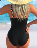 Sexy Polka Dot Print Patchwork Swimwear Women V Neck Slim Fit Tummy Control One Piece Swimsuit Beach Bathing Suits Oversize 2026