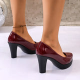 High Heels Shoes Women White Wedding Shoes Thick High Heels Fashion Party Pumps Footwear Black Red Big Size