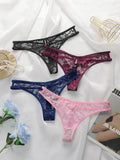 4-piece Hot Selling New Transparent Multi-color Lace Sexy Underwear For Women's Trackless Invisible Thong Underwear C864