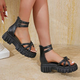 Rome Ankle Buckle Platform Sandals Women Plus Size 43 Cover Heel Thick Bottom Gladiator Sandalias Mujer Anti Slip Summer Sandles