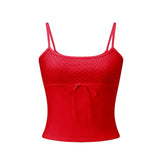 Women's Summer Tank Tops Casual Stylish Dots Print Sleeveless Square Neck Slim Fit Camisole Tops Spaghetti Strap Vest