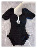 Hot Selling Swimsuit Women's New Black One-piece Cover Belly Slimming Skirt Style Flat Corner Hot Spring Conservative Swimsuit
