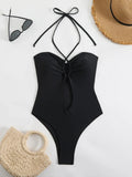 2026 Strappy Printed One Piece Swimsuit Women Sexy Hollow Swimwear Female Solid Bathers Bathing Swimming Swim Suit Beachwear