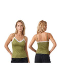 Women Summer Lace Trim Camisoles Sexy Dot Print Slim Fit V Neck Spaghetti Strap Tops