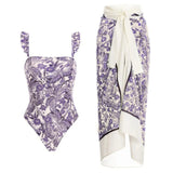 2026 New Arrival Push Up Women Bikini Set Floral Printed Ruffle Bikinis Strappy Bandage Swimwear Brazilian Biquini Bathing Suit