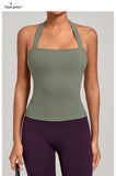 Sports Yeautifulback Breathoga Vest Neck Hanging Detachable Chest Pad Women Bra High Elasticity Slim Bable Running Sports Vest