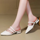 Toe Narrow Band  Slippers Women Fashion Shallow Sandal Elegant Summer Footwear Woman