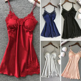 Sexy Pajamas Women's Silk Suspender Nightdress Ladies Spring And Summer Ice Silk Thin Halter Home Service Satin Night Dresses