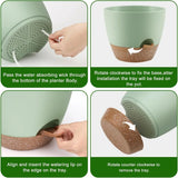 NBVCX Self Watering Plant Pots With Drainage Saucers Indoor Outdoor