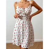 Women's Sexy Nightdress Night Gown Heart Printed Halter Neck Pajamas Mini Dress Casual Sleepshirts Nightdress Sleepwear