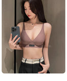 MOYISU Lingerie Women's Summer Traceless Small Bra Pull Together No Underwire Jelly Bar Soft Support Tuck Back Bra Cover ABC Cup