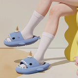 Summer Ice Cream Shark Slippers for Couples Cute Anti-Slip Thick Sole Indoor Bathroom Slides Men Women Beach Street Sandals