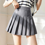 White Women Pleated Skirts Summer High Waist Zipper Girls Dancing JK Mini Skirts Black Fashion Student A Line Faldas 2024