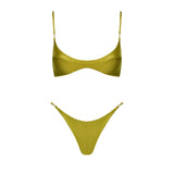Bandeau 3Pcs Biquini Sexy Bikini Women Swimsuit Push Up Swimwear Female Strappy Bathing Suits Green Bodysuit Beachwear Swim Suit