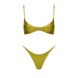 2Pcs Deep V Swimsuit With Long Skirt Women Sexy Swimwear Female Bikini Cut Out Biquini Swim Suit Shiny Button Bodysuit Beachwear