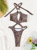 Halter Tummy Cut Out Backless Monokini Women Thong Swimwear One Piece Swimsuit Female High Leg Cut Bathing Suit Swim Bodysuit