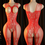 Cutout Full Open Bra Fishnet Sexy Lingeries Erotic Outfit Hot Woman One-piece Crotchless Lingerie Mesh Bras Panties Body Suit