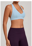 Sports Bra Gathered Neck Hanging Style Backless Tight Yoga Bra Women's Top Fitness Outdoorsports Pilates Training Gym Workout