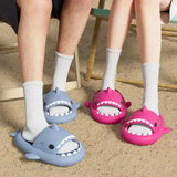 Summer Ice Cream Shark Slippers for Couples Cute Anti-Slip Thick Sole Indoor Bathroom Slides Men Women Beach Street Sandals
