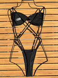Shiny Sequins Cross Backless Micro String One Piece Swimsuit Women Swimwear Female Monokini High Cut Out Bathing Suit Swim Lady