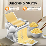 Electric Noodle Maker 135W Stainless Steel With 8-Speed Thickness Control