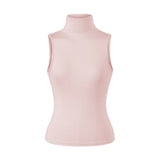 Spring Pure Desire Hot Girl Style Elastic Slim Fit Half High Collar Inner Layer Base Shirt Vest Solid Color Casual Fashion L25M