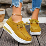 Red Chunky Platform Sneakers Women Comfortable Non Slip Thick Sole Casual Shoes Woman Plus Size 43 Lace Up Sport Shoes Female